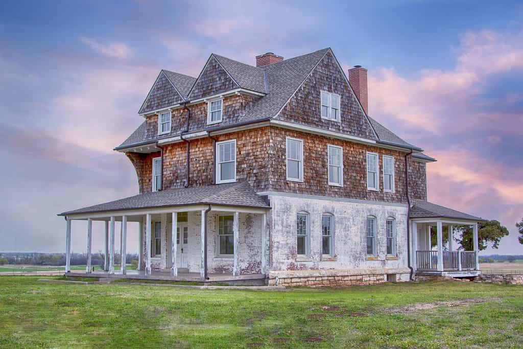 Edificio nello storico Fort Reno a El Reno, Oklahoma