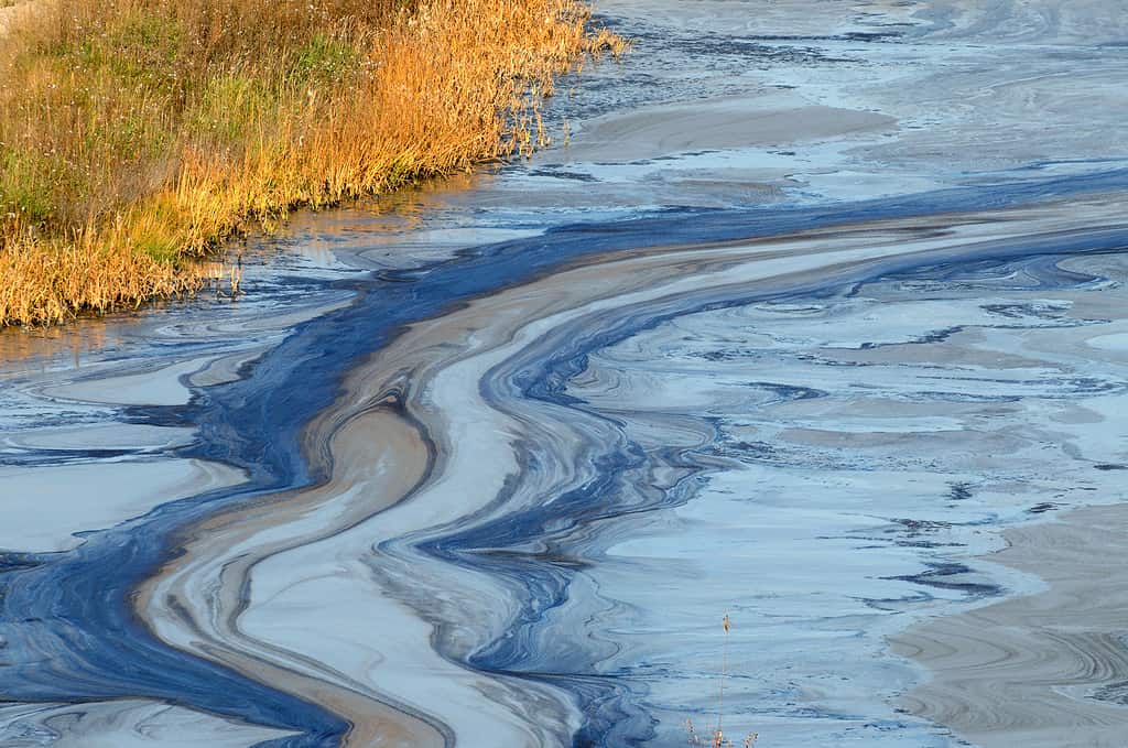 Chiazza di petrolio nell'acqua