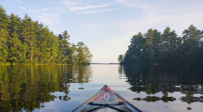 Lago Sebago nel Maine, New England