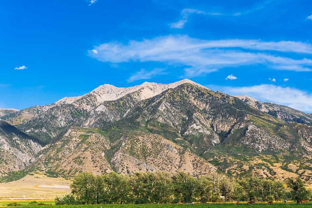 Gamma Wasatch del picco più alto del Monte Nebo nello Utah