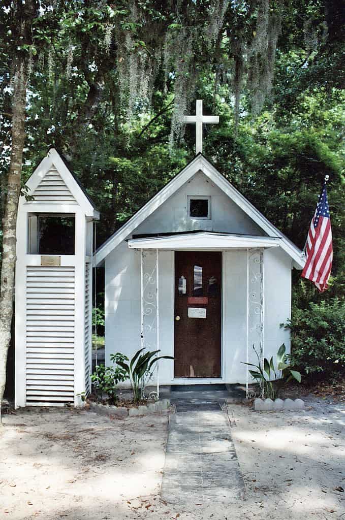 La chiesa più piccola d'America, contea di McIntosh, Georgia, Stati Uniti