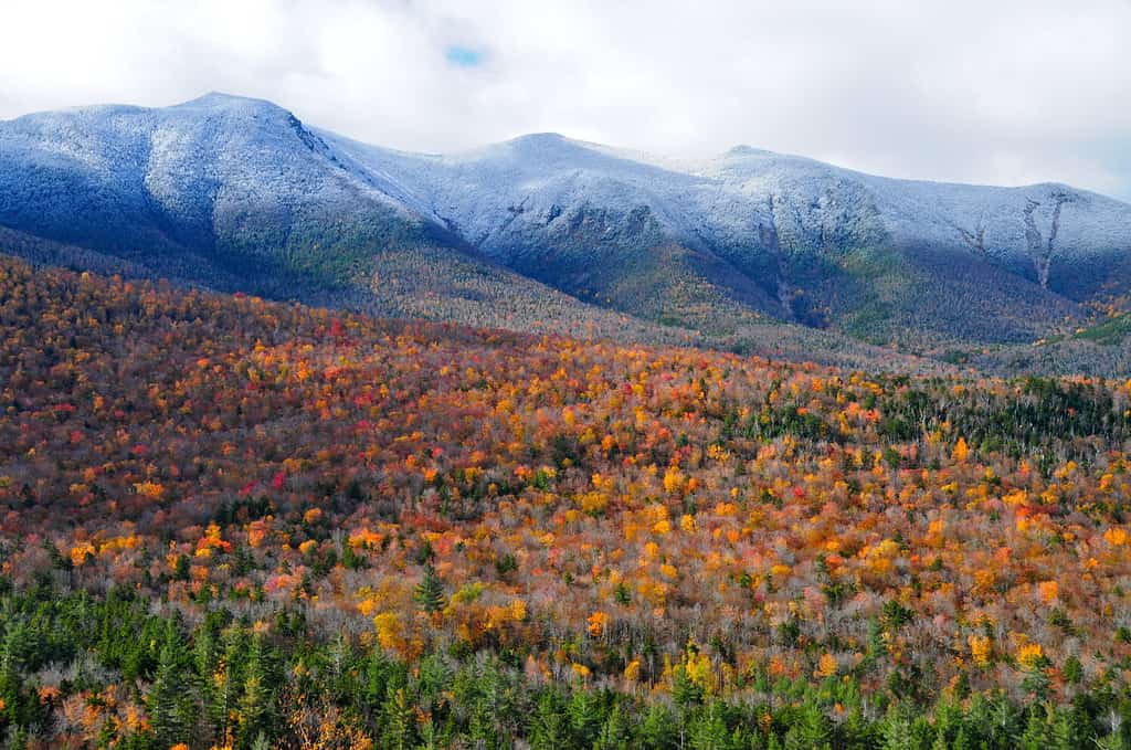 Le White Mountains del New Hampshire in autunno, Stati Uniti