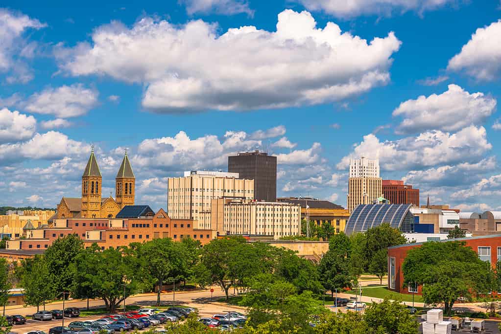 Akron, Ohio, Stati Uniti d'America Downtown skyline della città