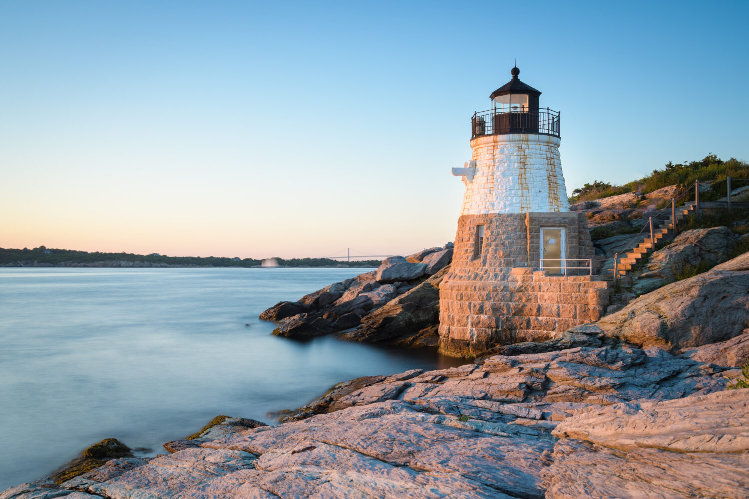 Tramonto al faro di Castle Hill a Newport, Rhode Island 1