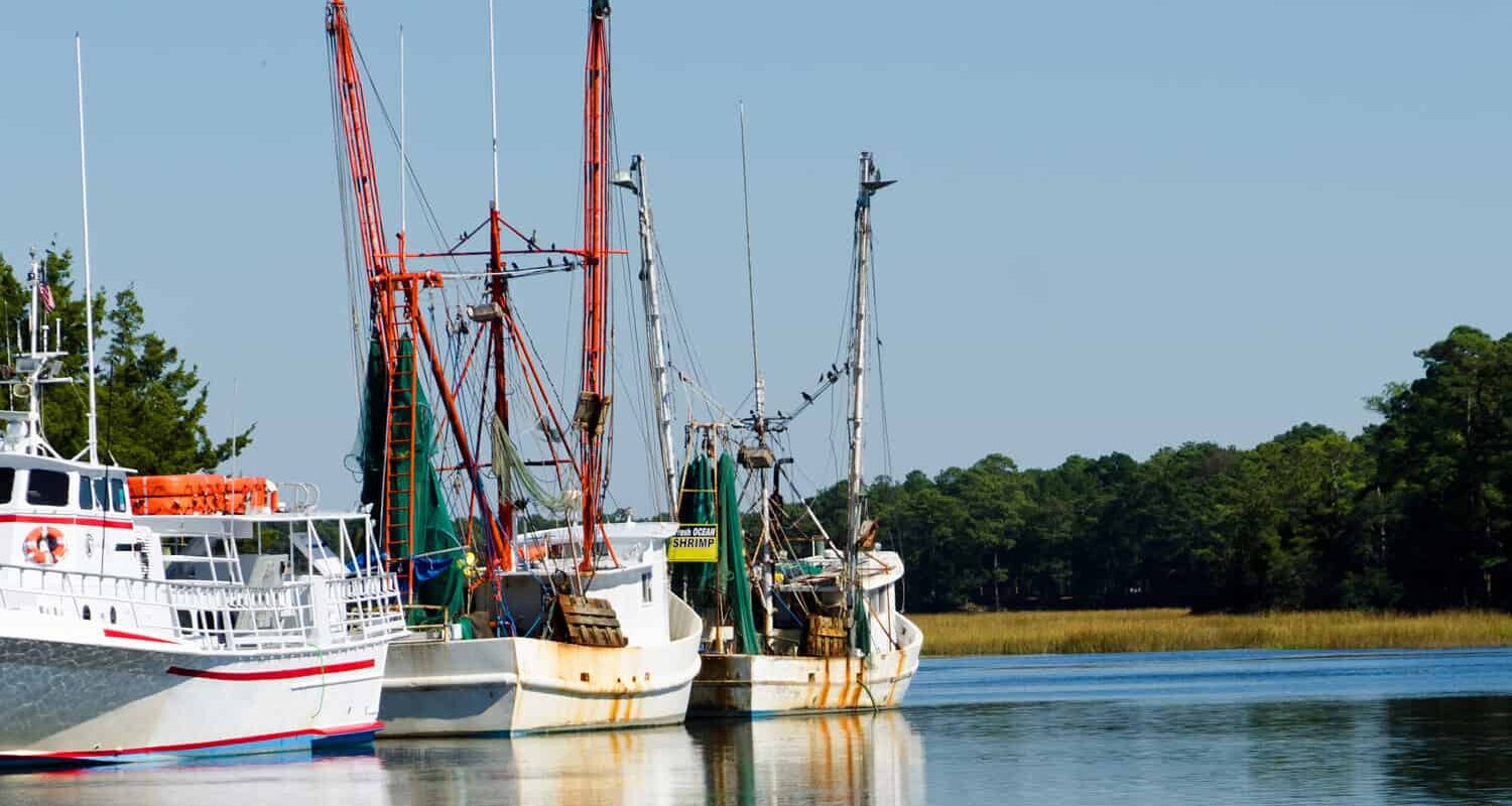 Barche da pesca nel molo