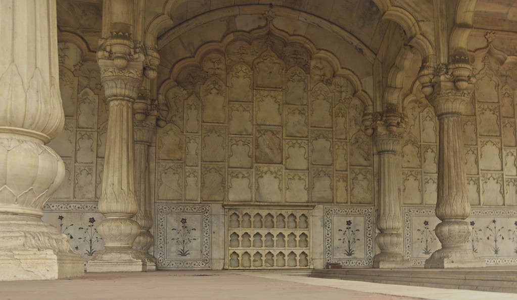 edificio dell'era moghul all'interno del sito patrimonio mondiale dell'unesco, forte rosso, vecchia delhi, india