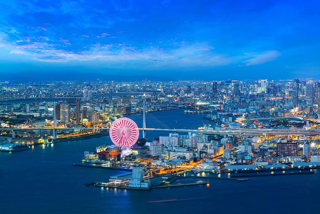 Veduta aerea di Osaka, in Giappone