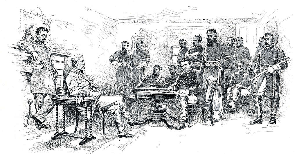 Il generale Robert E Lee si arrende ad Appomatox