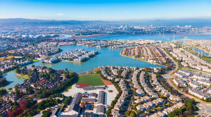 Veduta aerea di Redwood Shores in California.