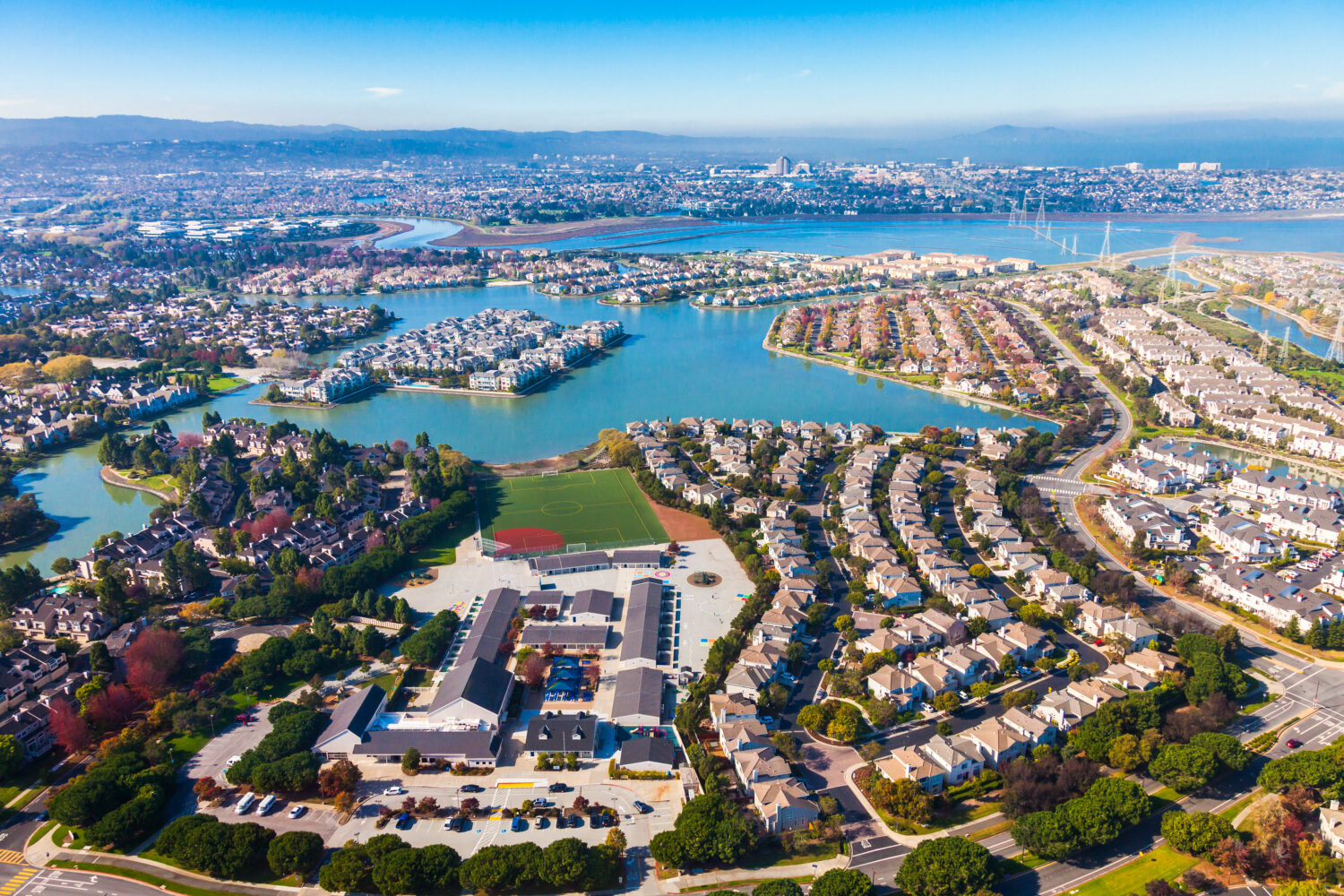 Veduta aerea di Redwood Shores in California.