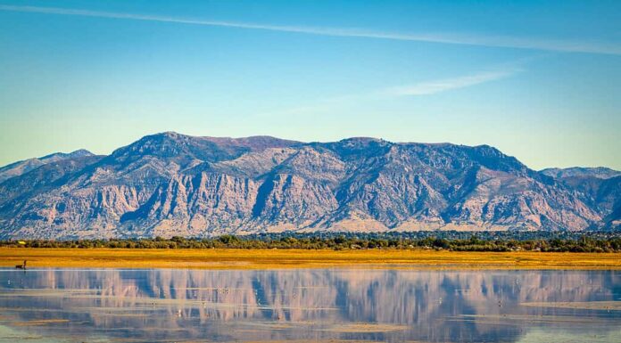 Salt Lake City, Utah, USA presso il Grande Lago Salato
