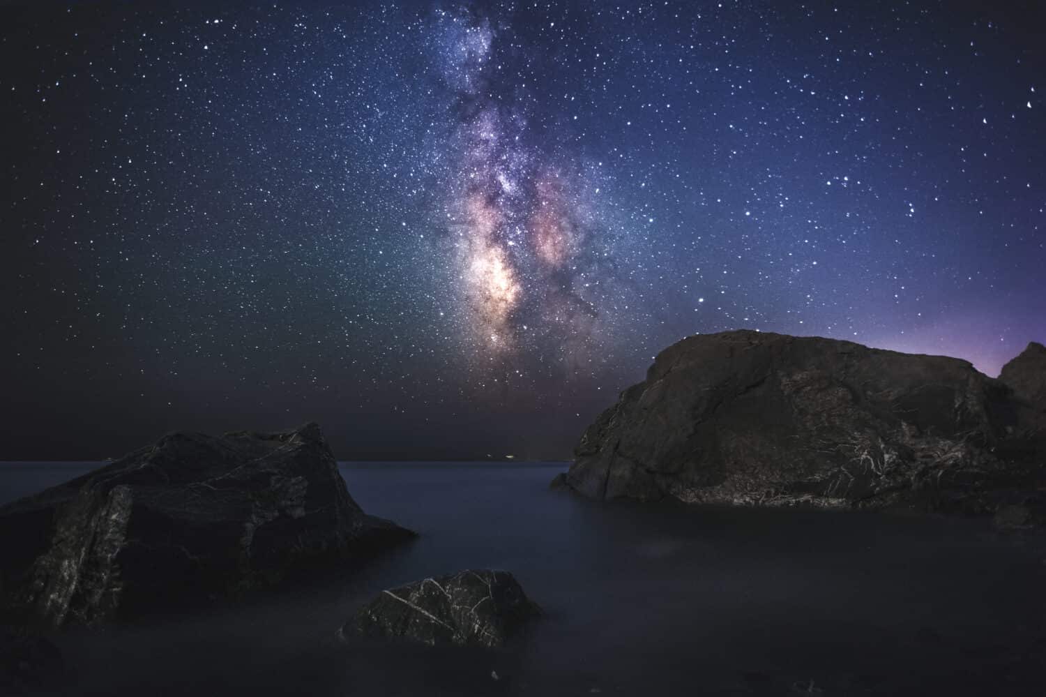 La Via Lattea sulle sorgenti termali di Therma dell'isola di Kos