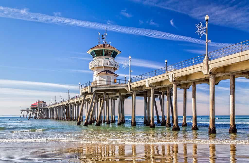 Il molo di Huntington Beach a Huntington Beach, California.