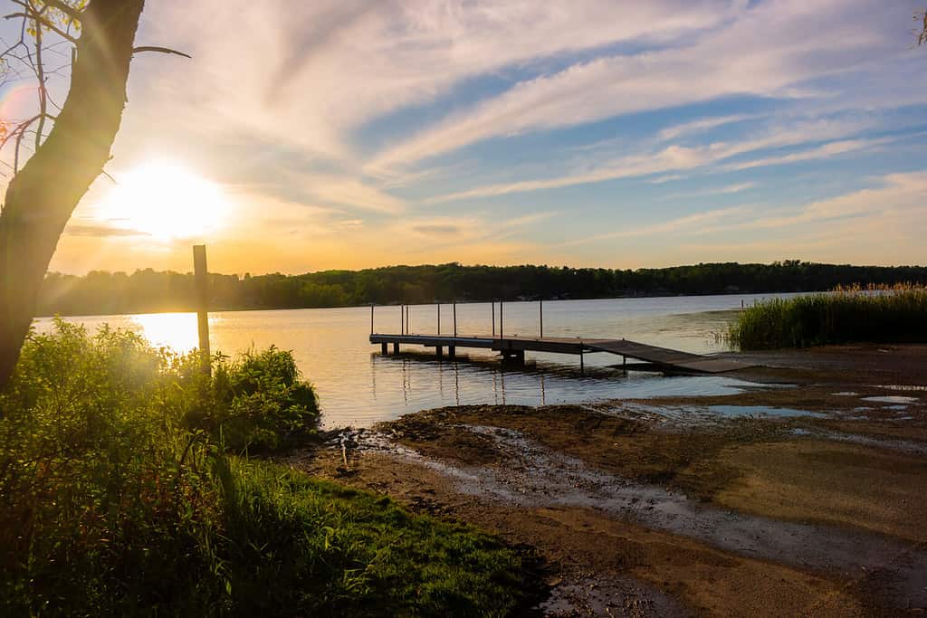 Area ricreativa di Long Lake nella foresta statale di Kettle Moraine a Kewaskum, Wisconsin