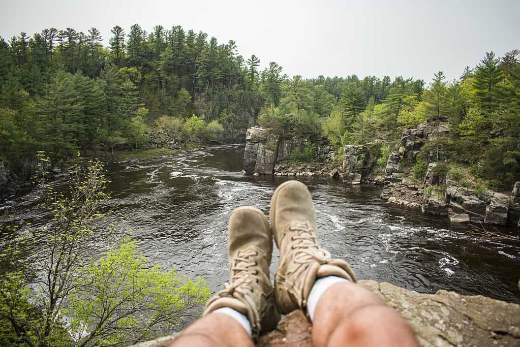 Vista escursionistica, il fiume Ice Age, Wisconsin, Midwest, Stati Uniti.