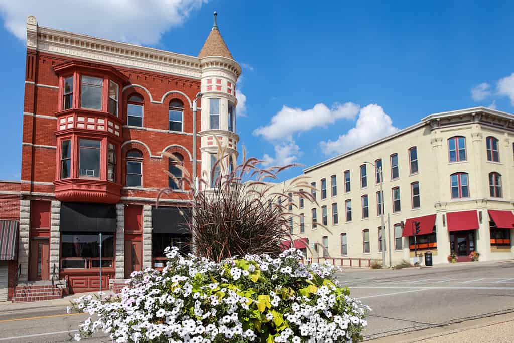 Edifici di fine secolo nel centro di Janesville, Wisconsin