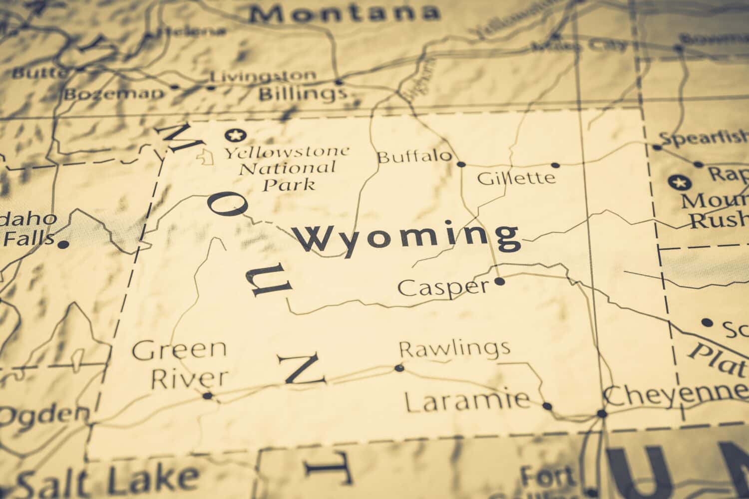 Wyoming sulla mappa degli Stati Uniti