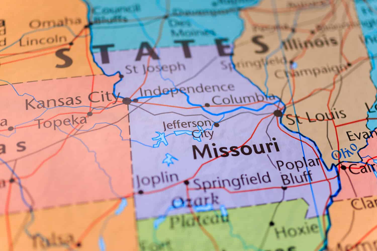 mappa del Missouri