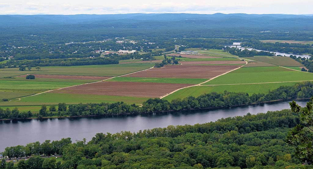 Connecticut River Valley vista dal Monte Holyoke Summit House Skinner State Park Hadley Massachusetts