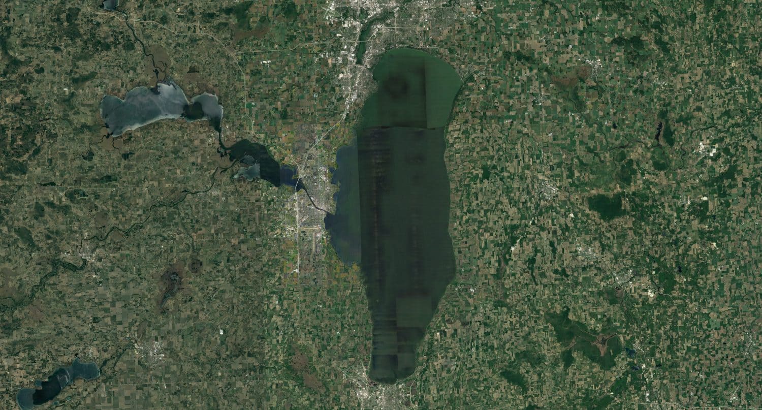 Immagine satellitare del Lago Winnebago USA