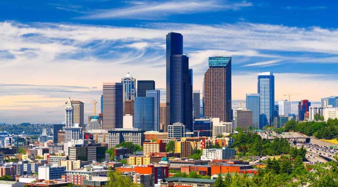 Seattle, Washington, Stati Uniti d'America Orizzonte del centro