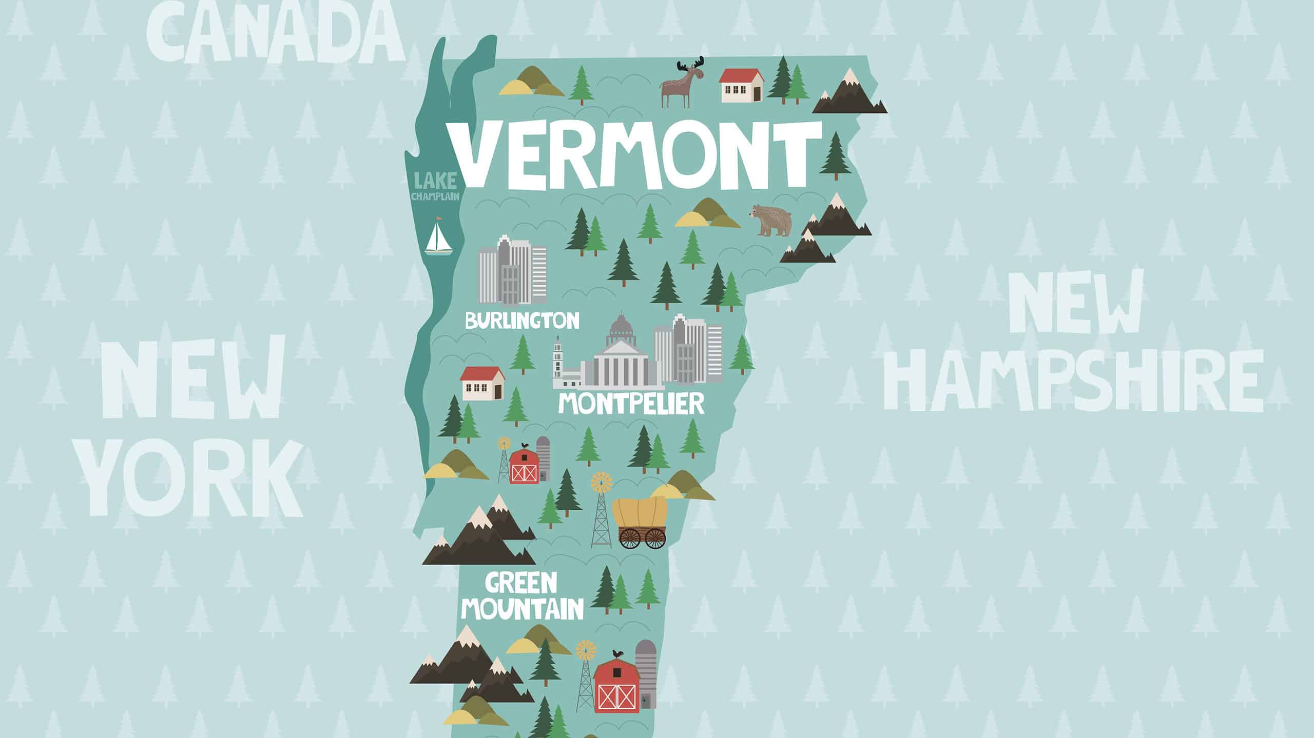 Mappa del Vermont