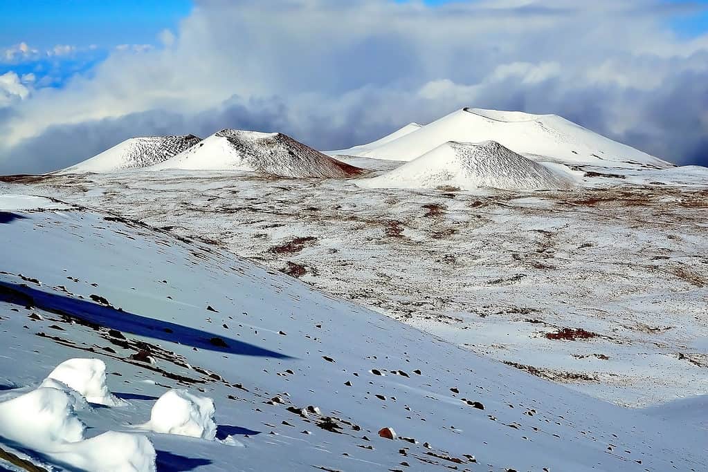 Neve del vertice di Hawaii Big Island Mauna Kea A