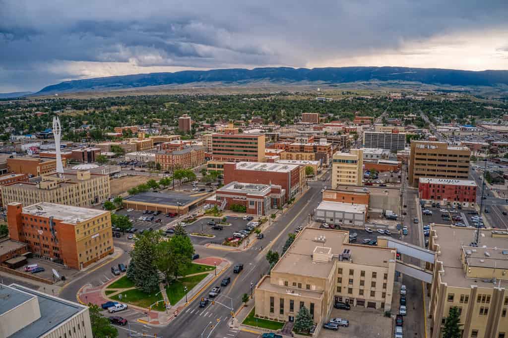 Veduta aerea di Casper, una delle città più grandi del Wyoming