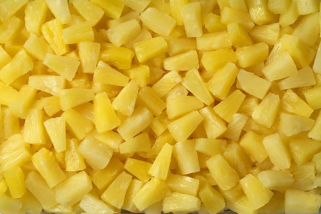 sfondo di pezzi di ananas