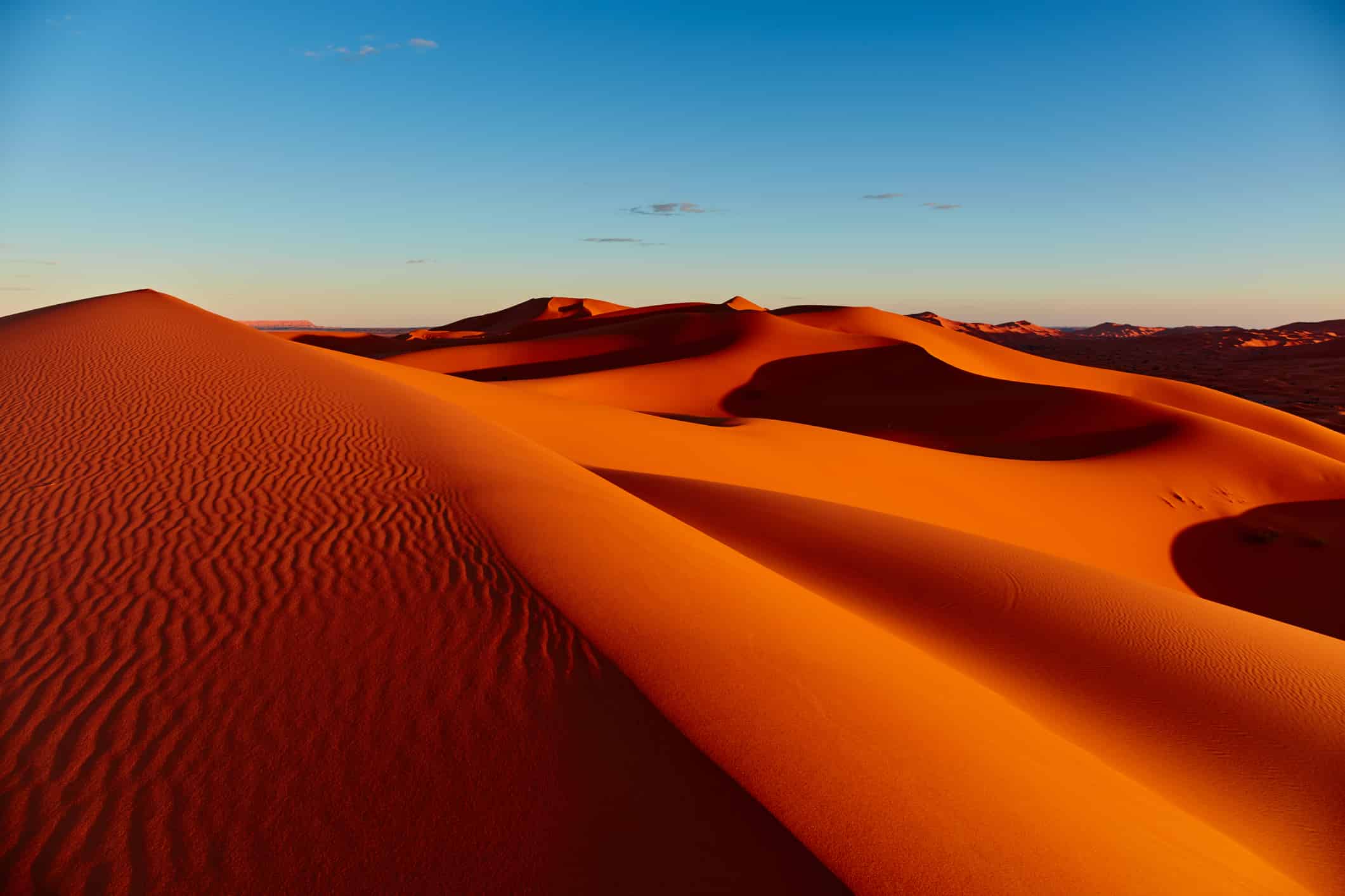 Dune di sabbia nel deserto del Sahara, Merzouga, Marocco