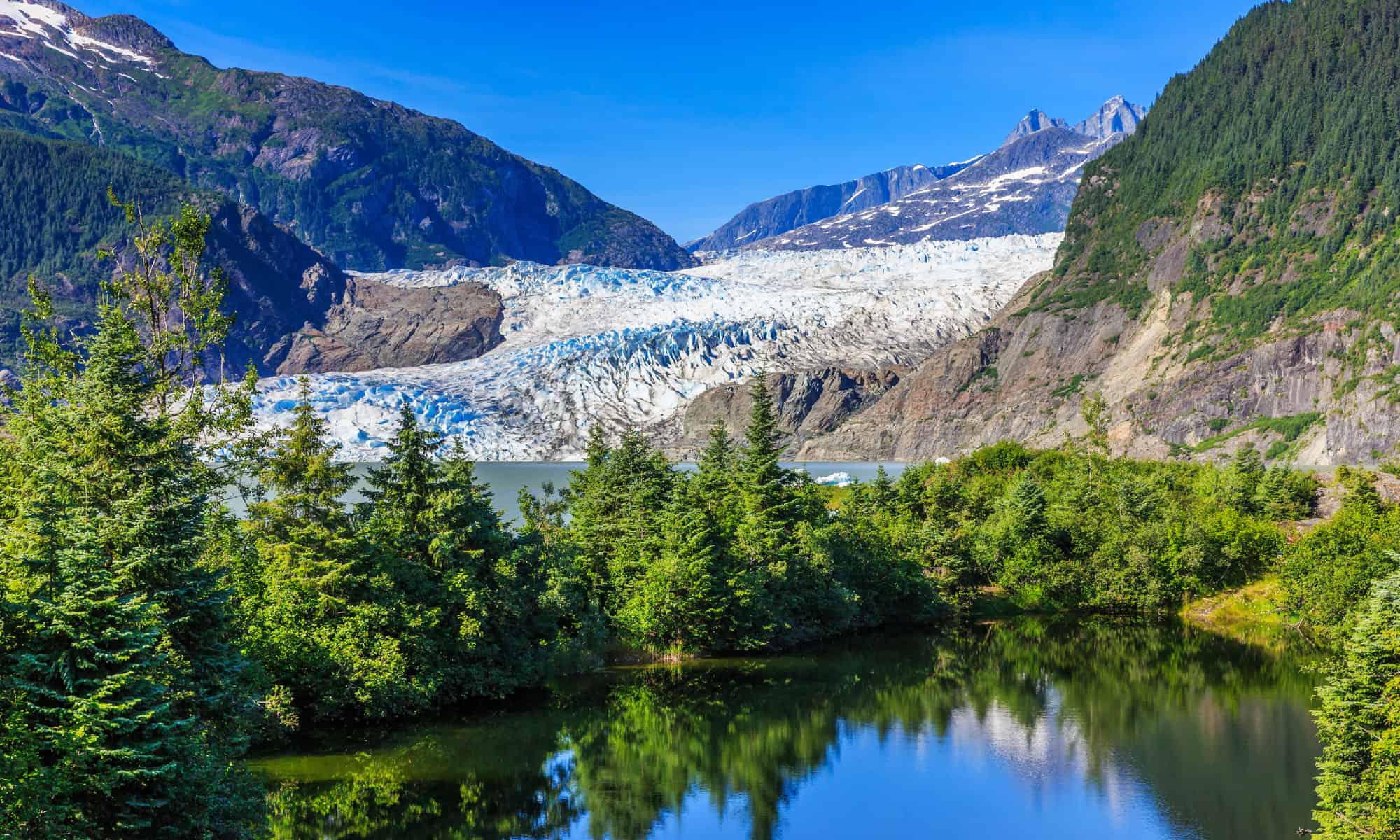 Juneau, Alaska - Stato USA, Ghiacciaio Mendenhall, Ghiacciaio, Lago