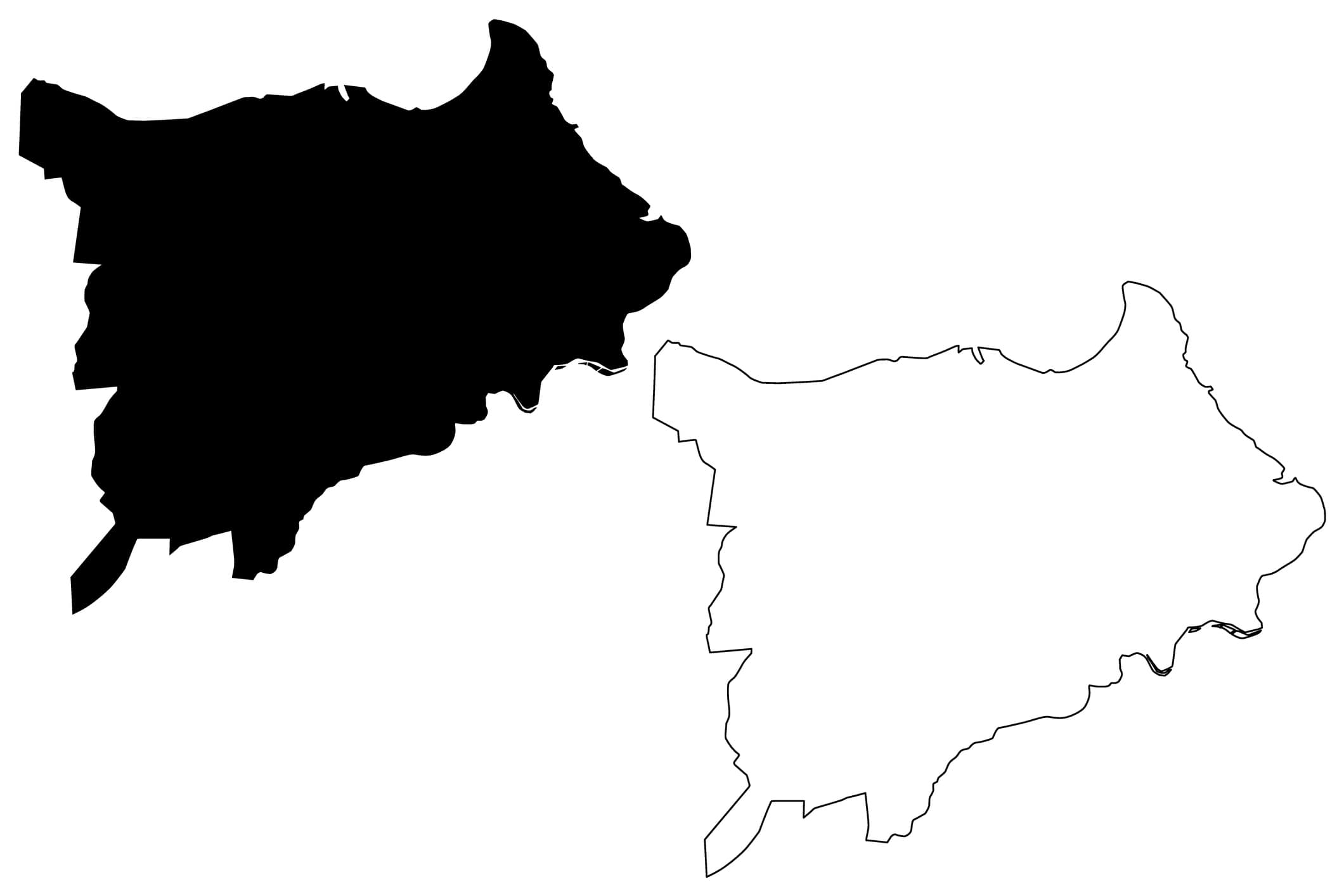 Contea della città di Hopewell, Commonwealth della Virginia (città indipendente, contea degli Stati Uniti, Stati Uniti d'America, Stati Uniti, Stati Uniti, Stati Uniti) mappa illustrazione vettoriale, schizzo scarabocchio Mappa di Hopewell