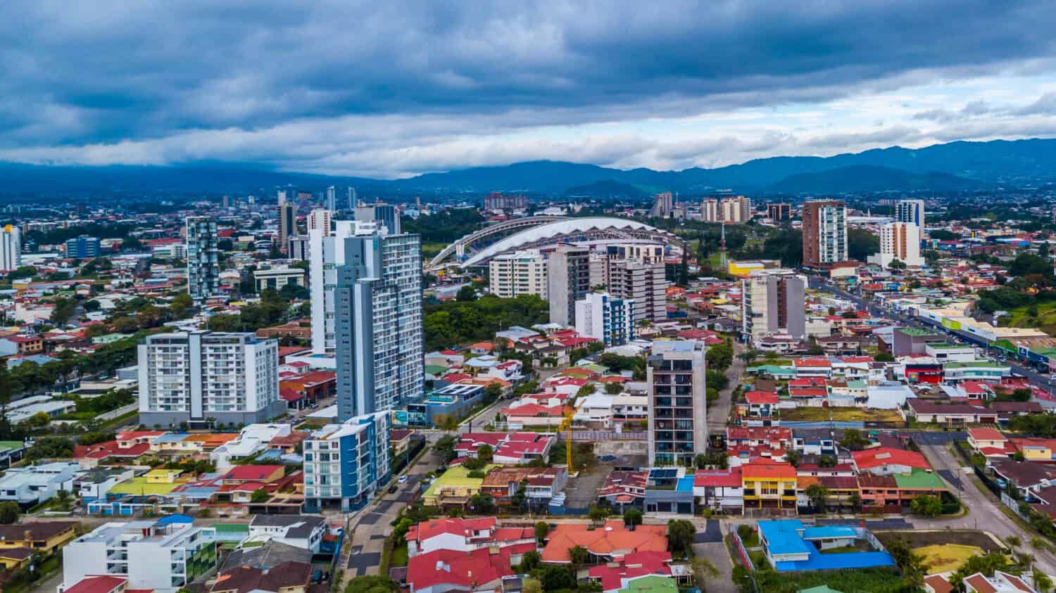 Bella vista aerea della città di San Jose in Costa Rica