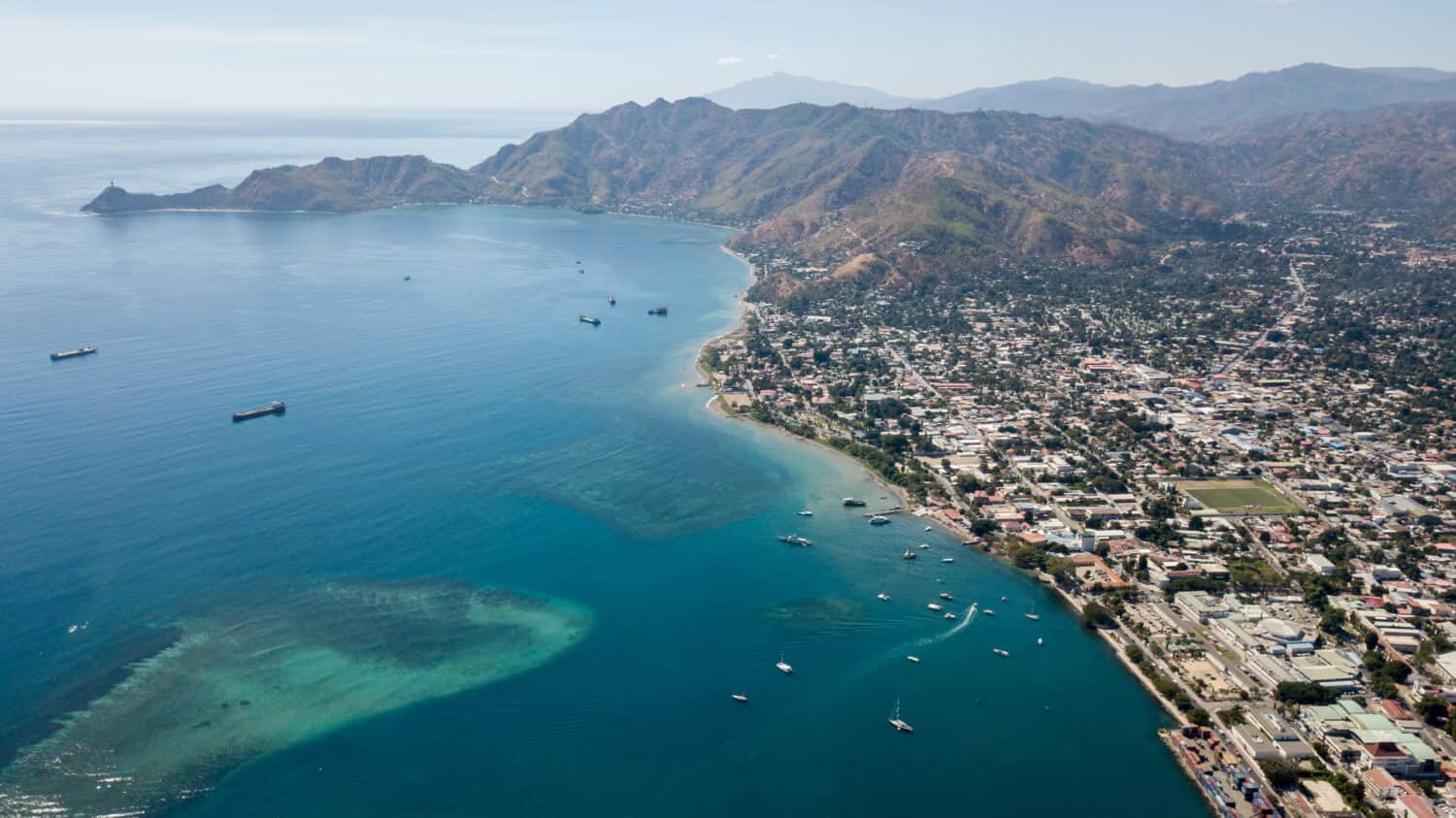 Foto aerea di Dili, Timor Est