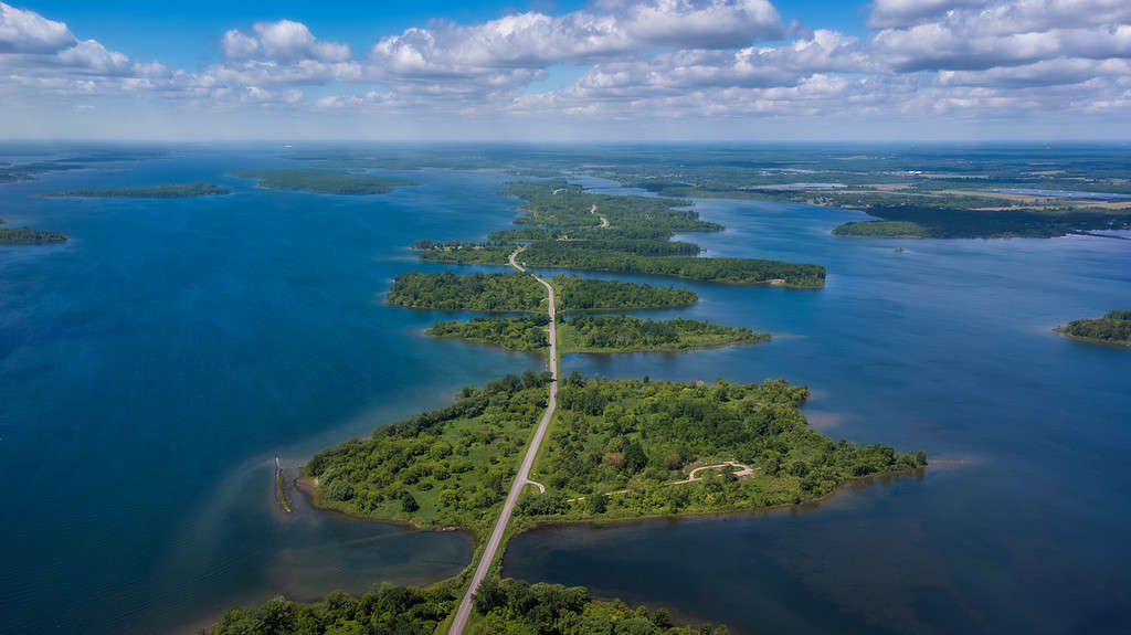 Long Sault Parkway, Mille Isole, fiume San Lorenzo, Ontario, Canada
