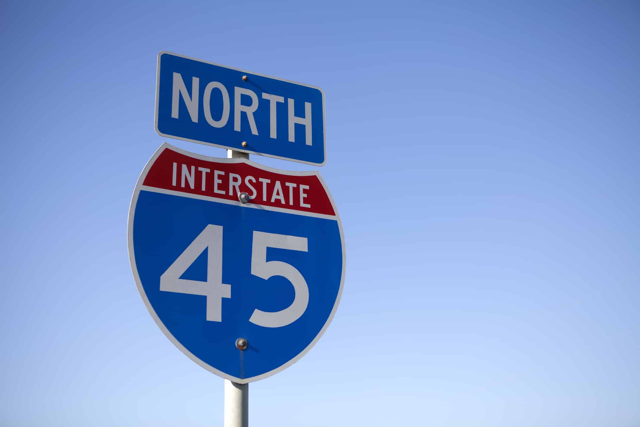 Segnale nord dell'Interstate 45