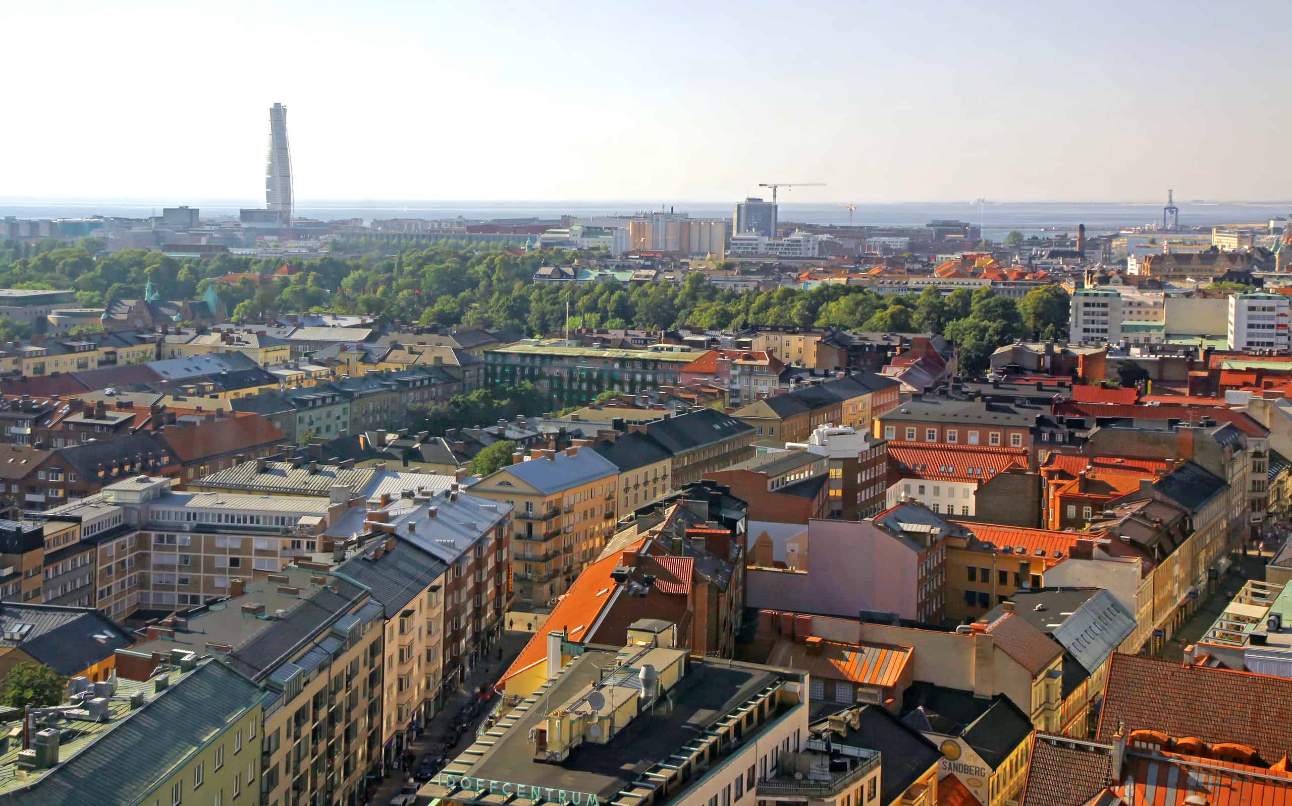 Veduta aerea della città di Malmö, Svezia