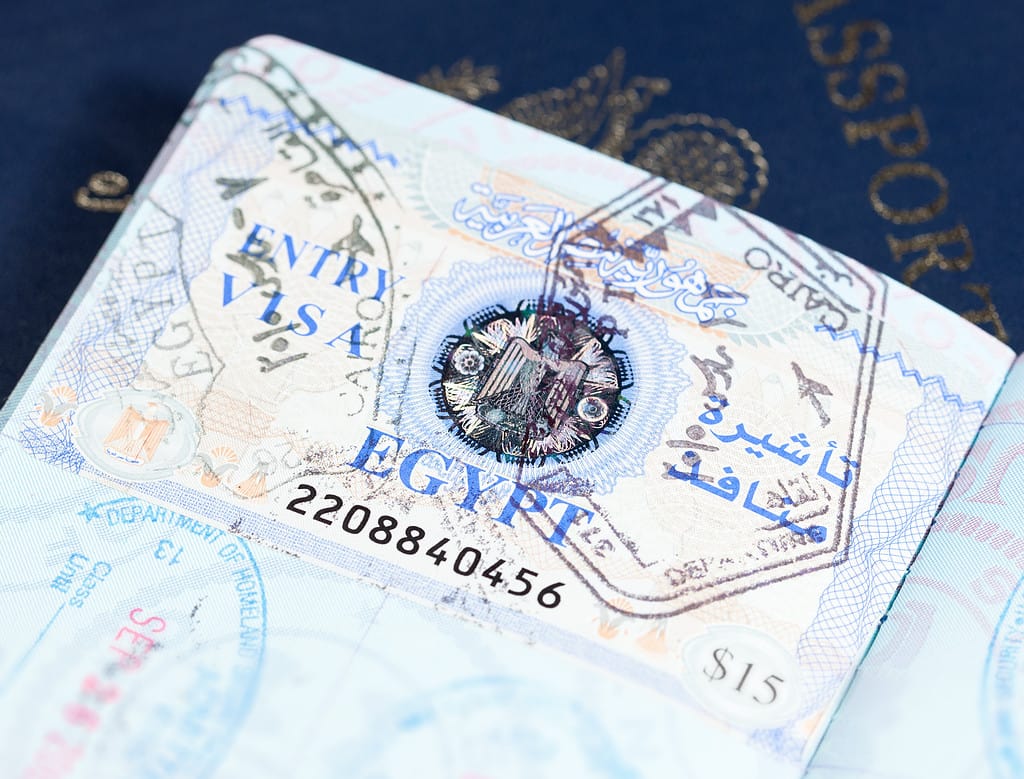 Timbri di visto sul passaporto degli Stati Uniti