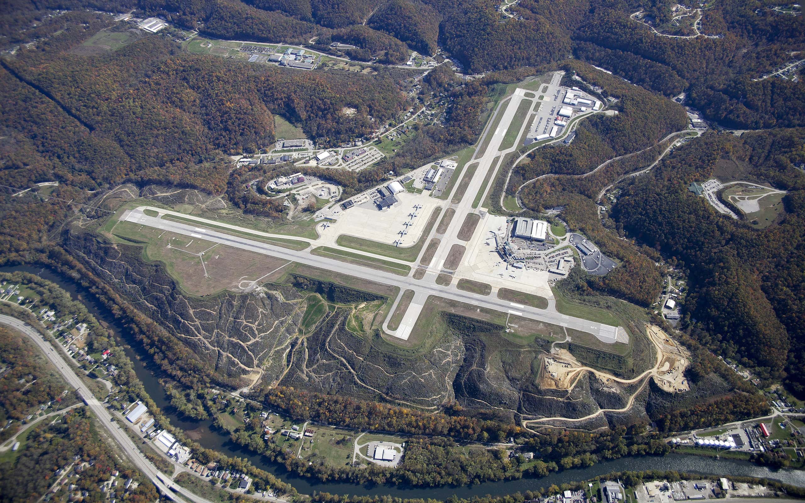Veduta aerea dell'aeroporto Yeager