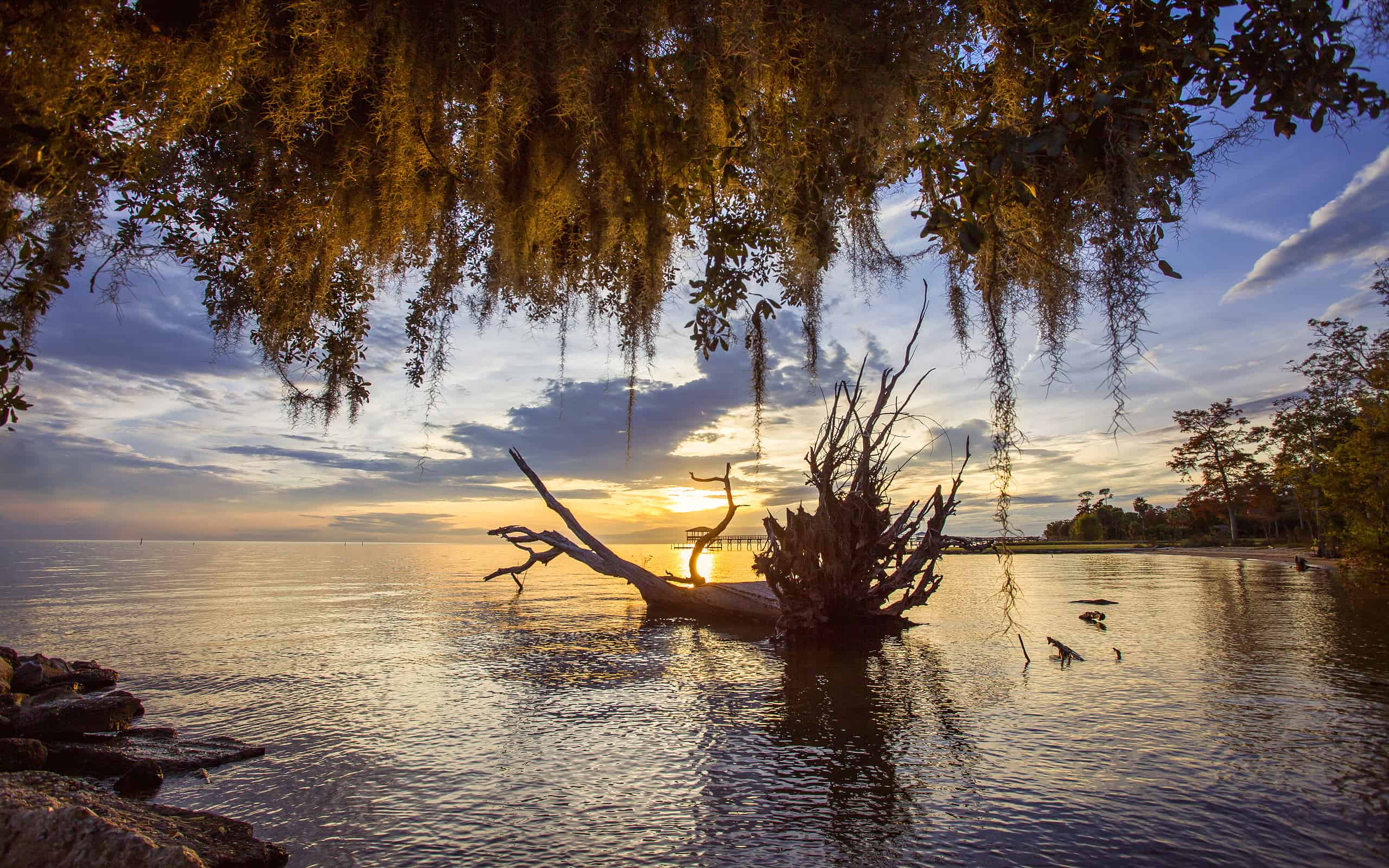 Louisiana, Mandeville, spiaggia, sole, luce solare