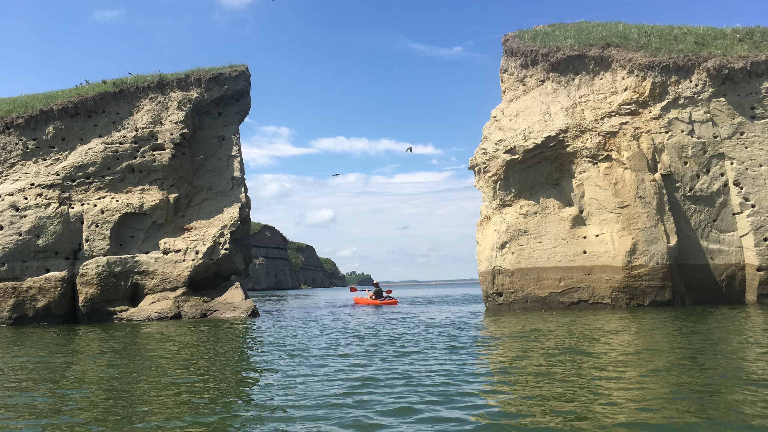 Baia del governo sul lago Sakakawea