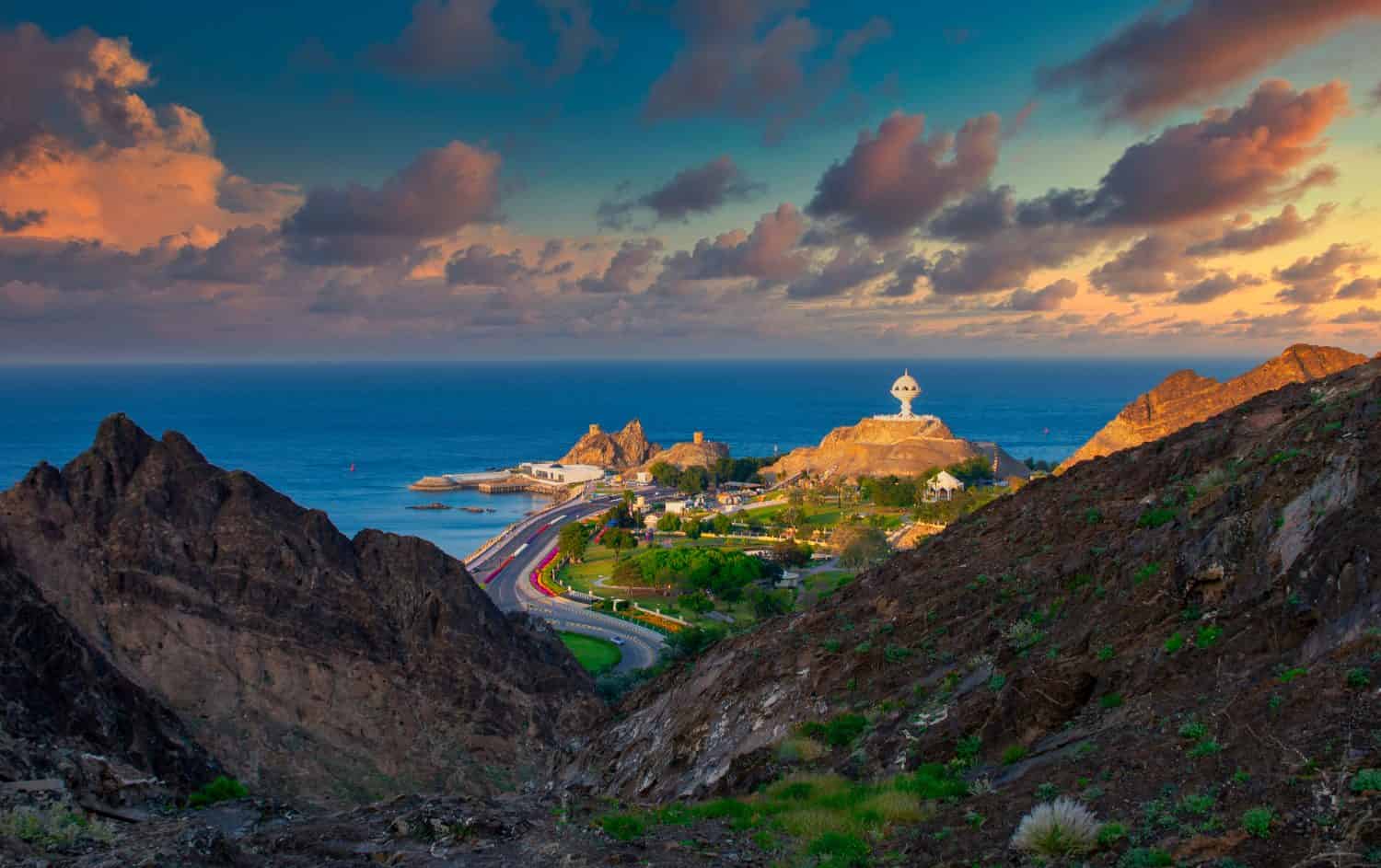 Paesaggio di Mutrah Corniche a Muscat Oman