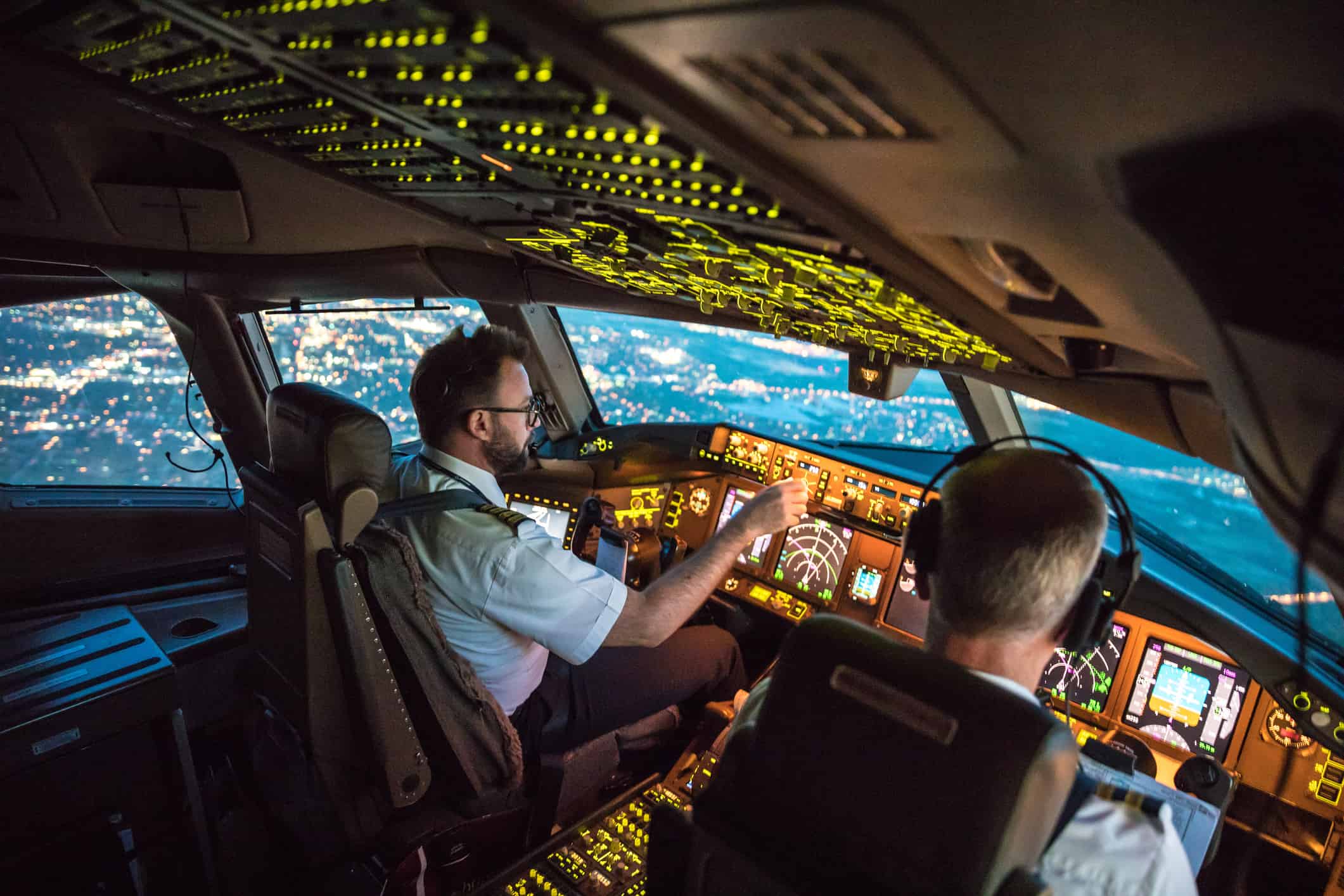 Vista della cabina di pilotaggio