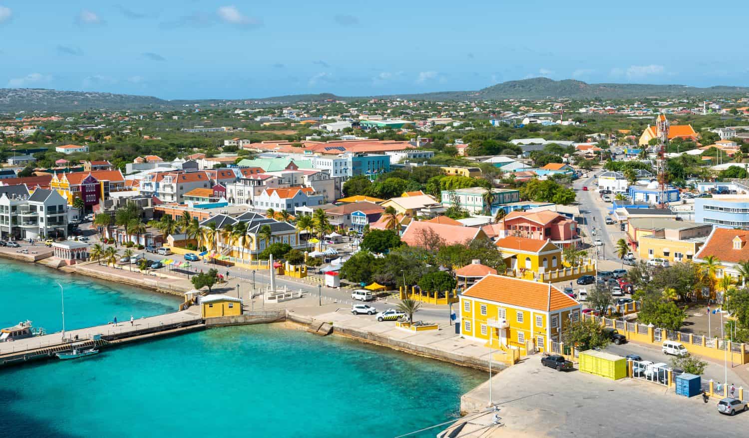 Kralendijk, capitale e porto dell'isola di Bonaire, Caraibi olandesi.