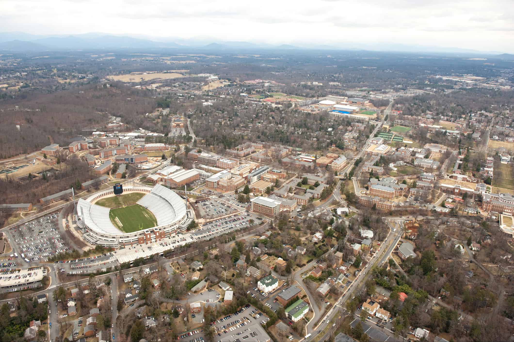 Campus dell'Università della Virginia - Vista aerea