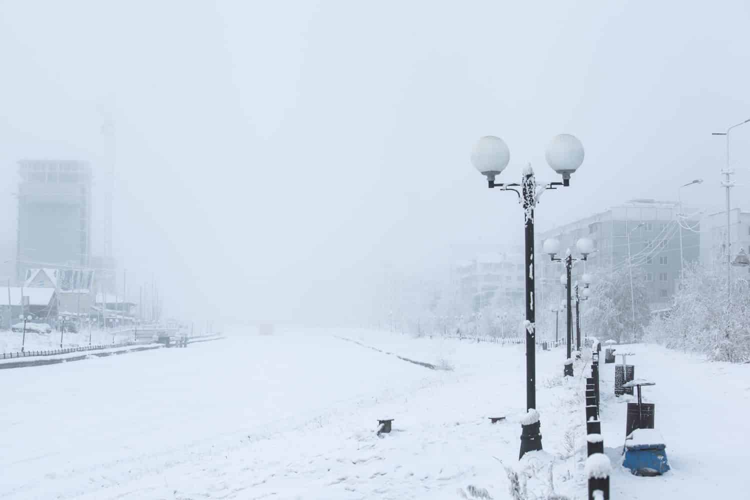 Yakutsk, in Siberia, è la città più fredda del mondo.