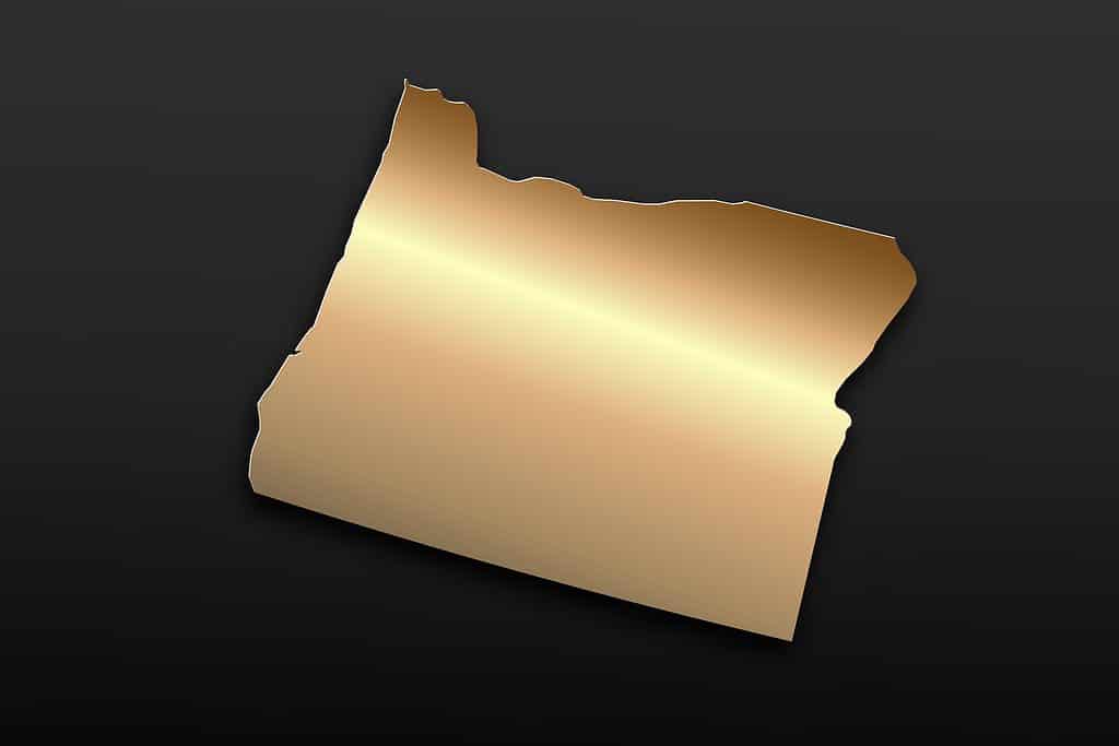 Mappa dorata dell'Oregon.