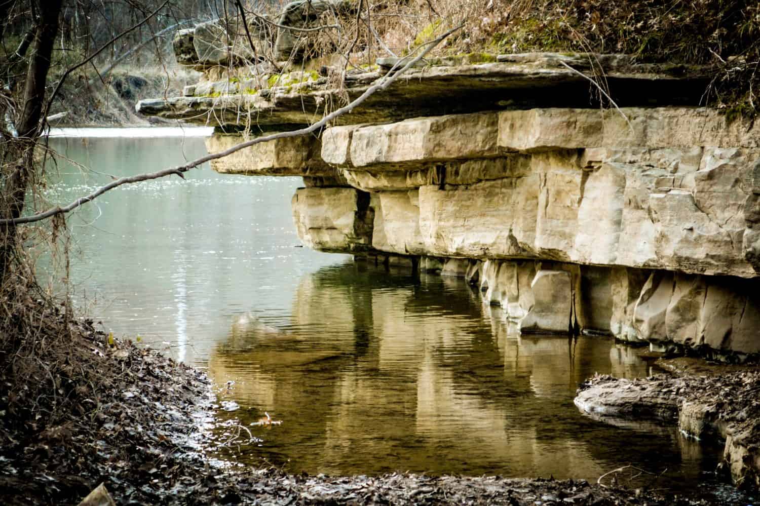 Scenario appartato del fiume… Fiume Illinois Tahlequah, Oklahoma