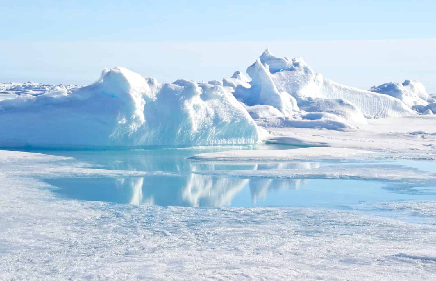 Cresta di pressione e acqua di fusione al Polo Nord geografico