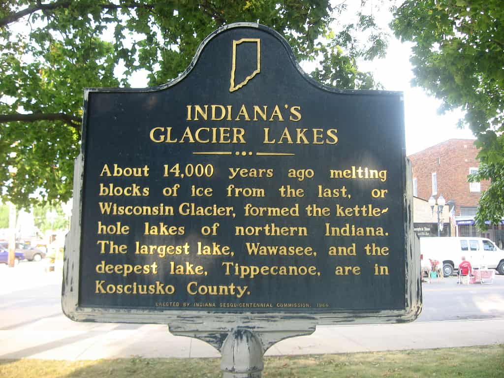 Indicatore storico dei laghi glaciali dell'Indiana